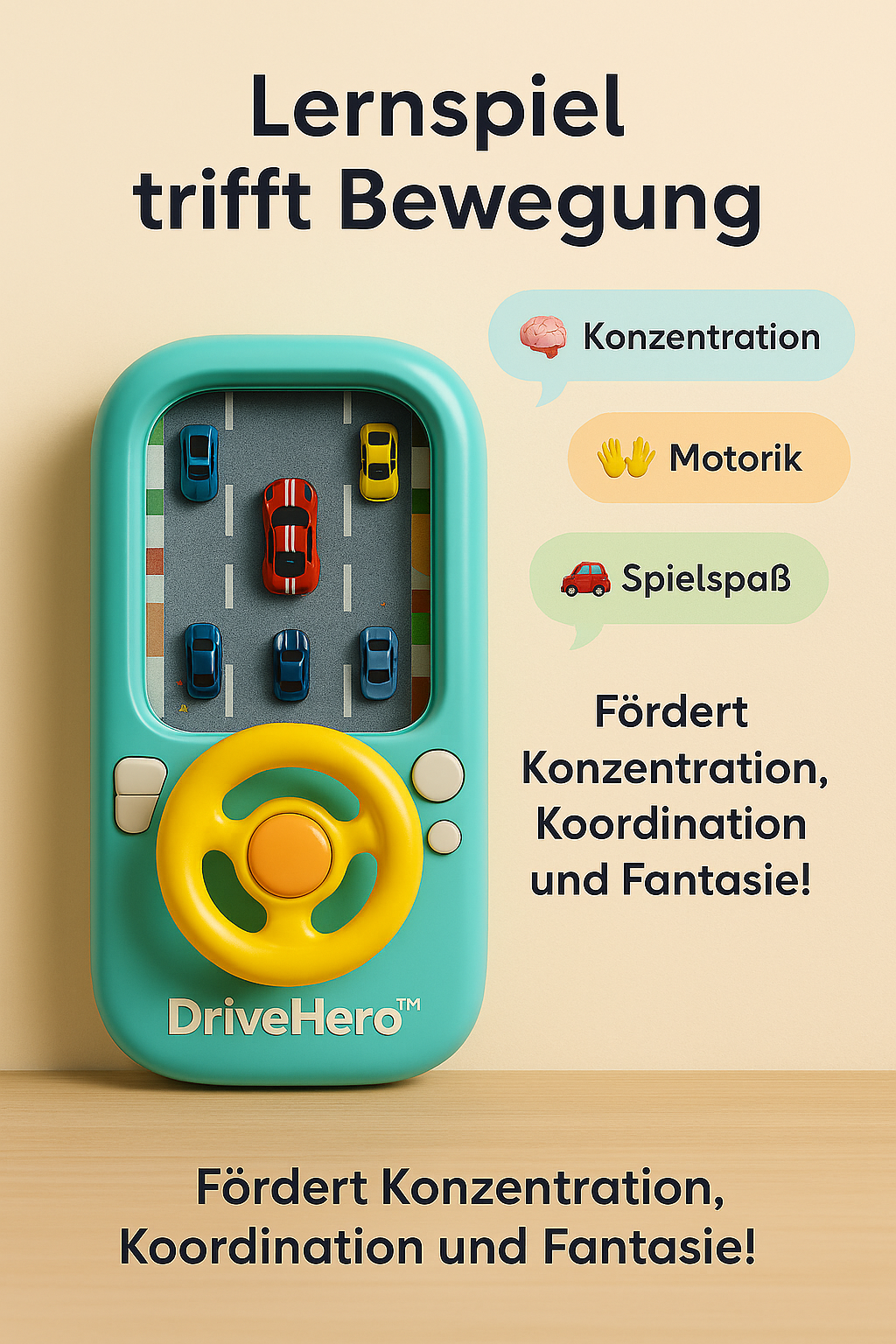 DriveHero™ – das interaktive Lernlenkrad für Kinder 🚗
